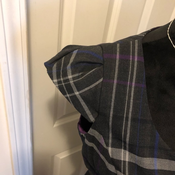 Karin Stevens brand grey/purple plaid dress - Picture 3 of 7